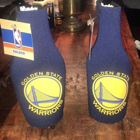 Golden State Warriors 2-PACK Zipper BOTTLE Kolder Holder - Picture 1 of 6